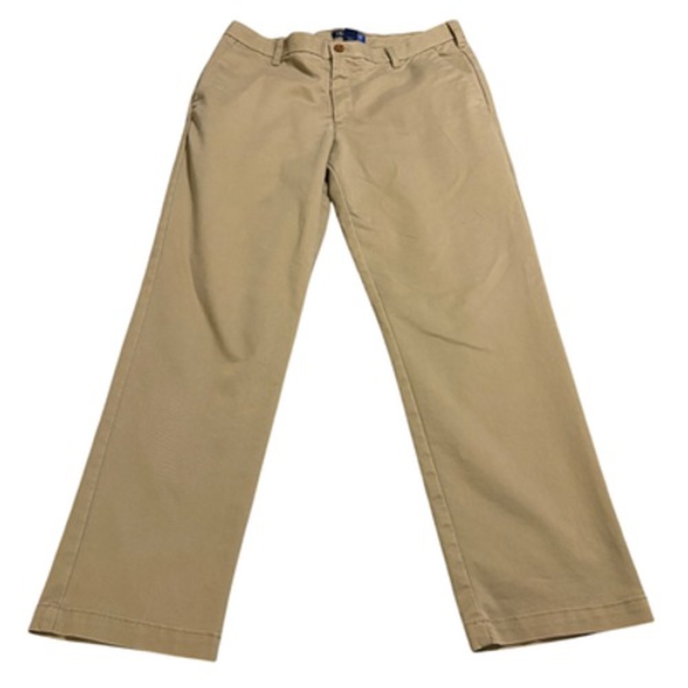 IZOD Chino Pants Straight Stretch Mens 34x30 Khaki Beige Cotton Blend Casual EUC